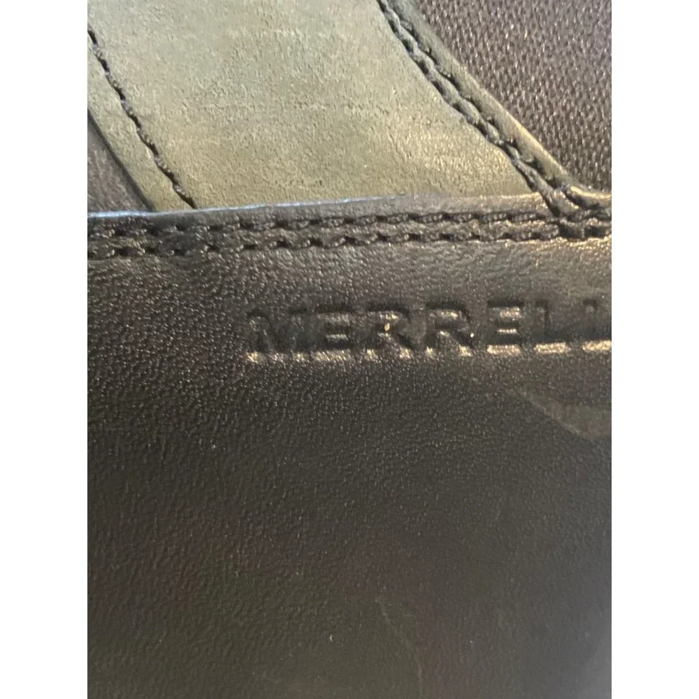 Merril Wedge Women Size 10 Black leather CuffAccent Wedge Treads Boots